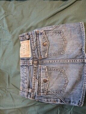 Ralph Lauren Blue Denim Mini Skirt with Contrast Stitching